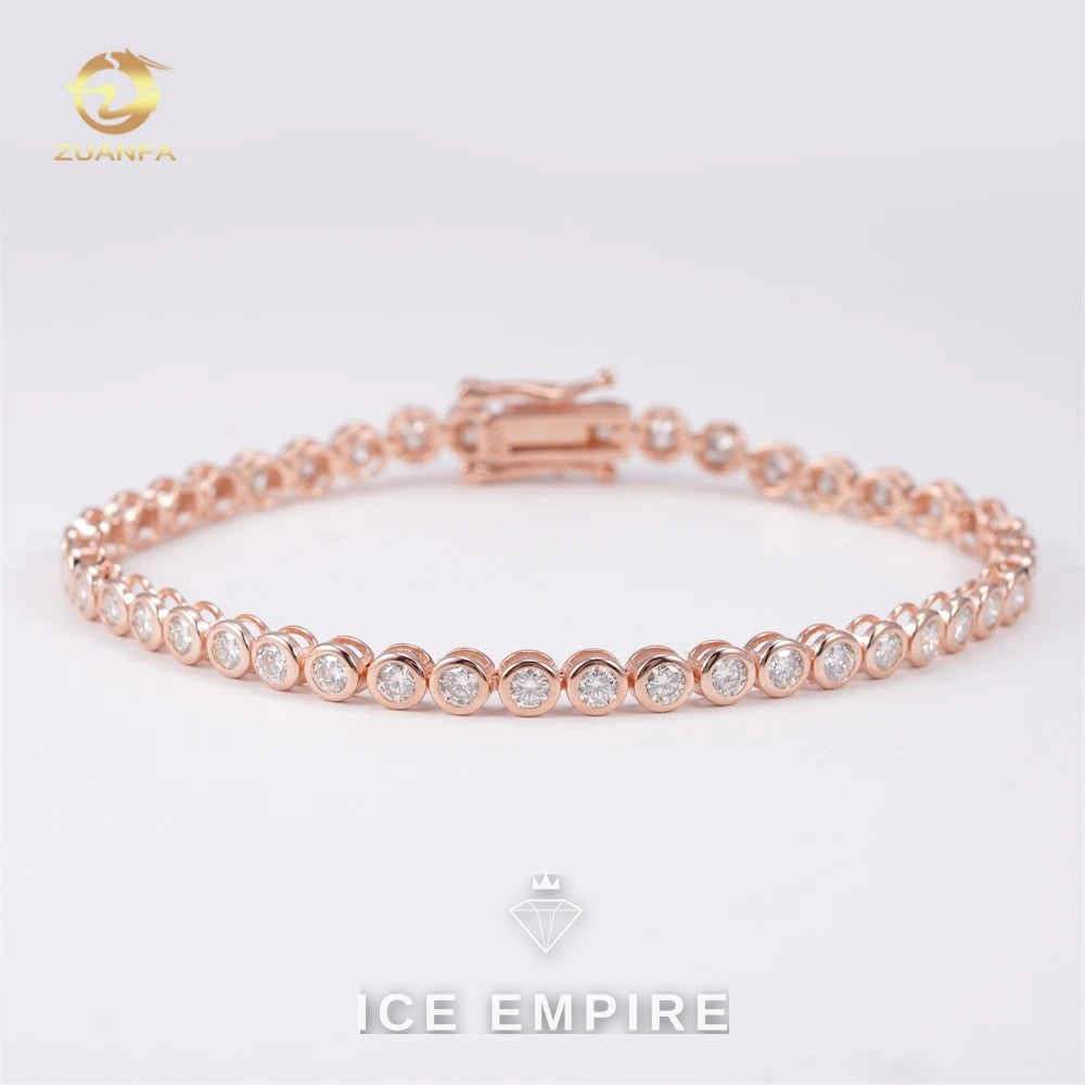 Iced Out Rose Gold Plated Moissanite Cuban Chain