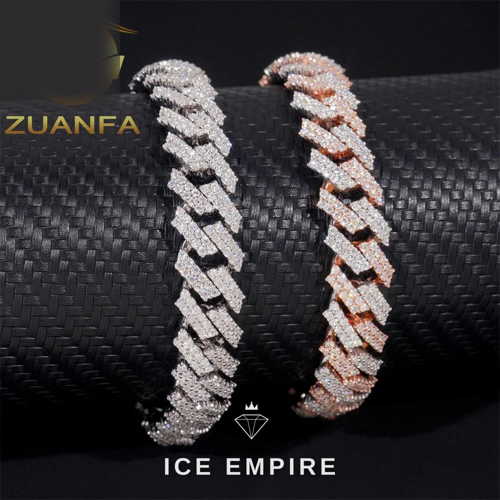 Iced Out Rose Gold Plated Moissanite Cuban Chain