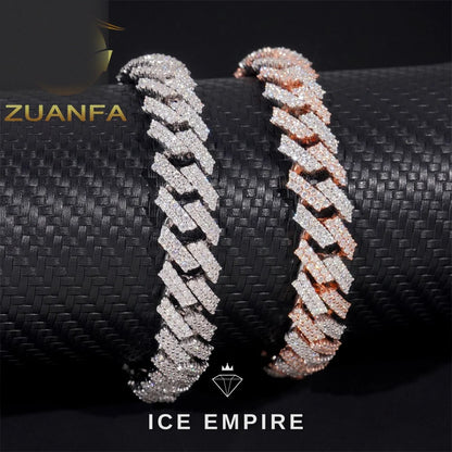 Iced Out Rose Gold Plated Moissanite Cuban Chain