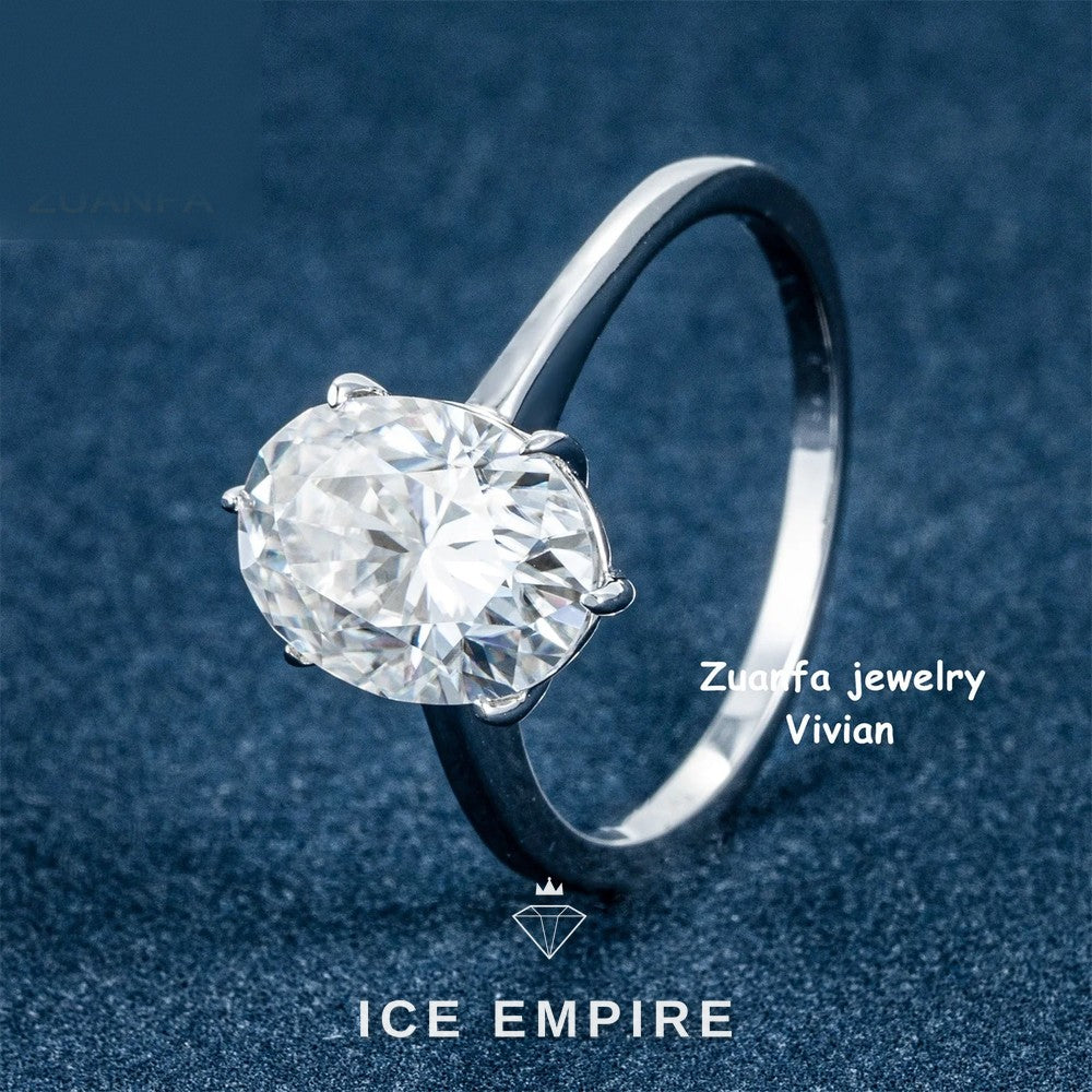 Iced Out 925 Silver Moissanite Ring