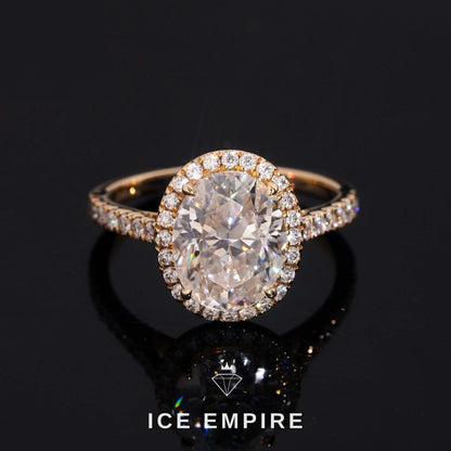 Iced Out 14K Gold Moissanite Wedding Band