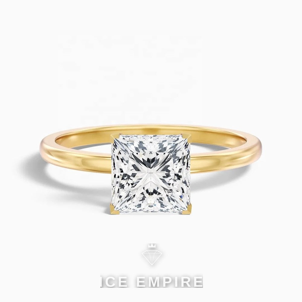Iced Out 14K Gold Lab Grown Diamond Engagement Ring
