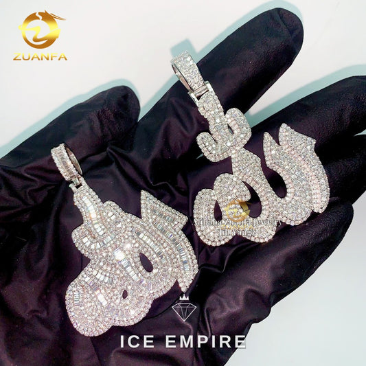 Iced Out Baguette 925 Silver Moissanite Pendant