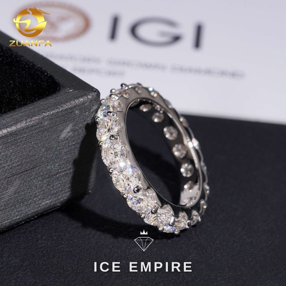 Iced Out 10K Gold Lab Grown Diamond Wedding Band