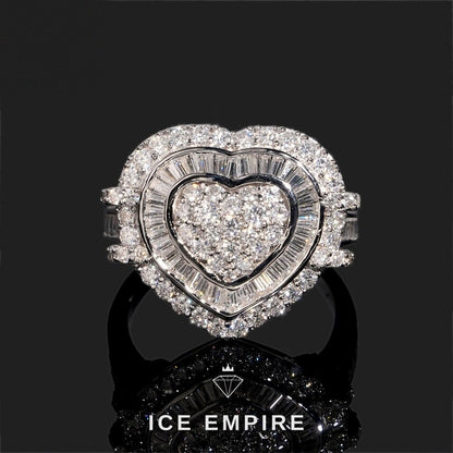 Iced Out Baguette 925 Silver Moissanite Ring