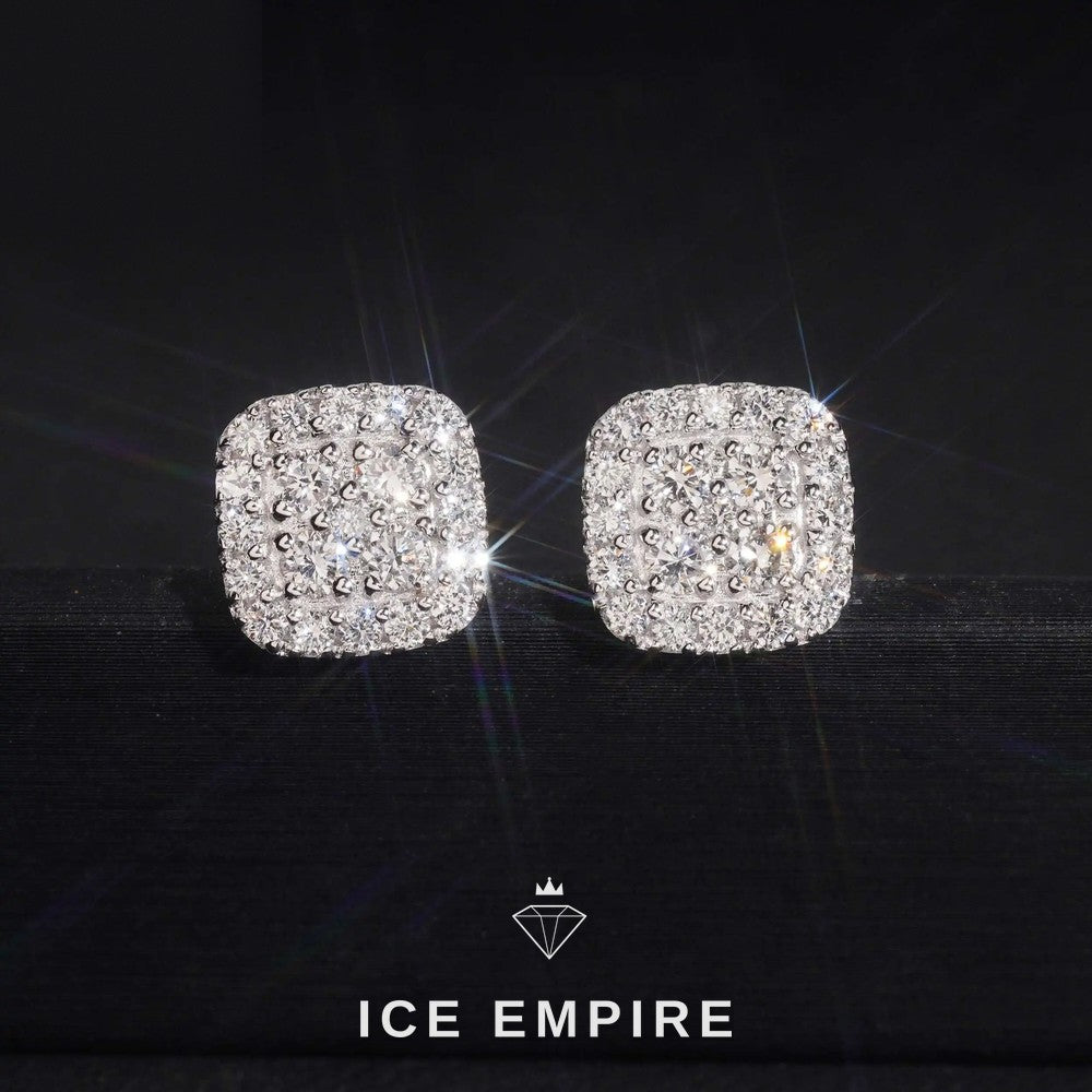 Iced Out Rose Gold Plated Lab Grown Diamond Stud Earrings