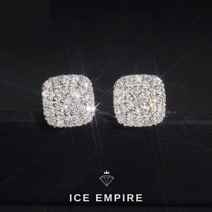 Iced Out Rose Gold Plated Lab Grown Diamond Stud Earrings