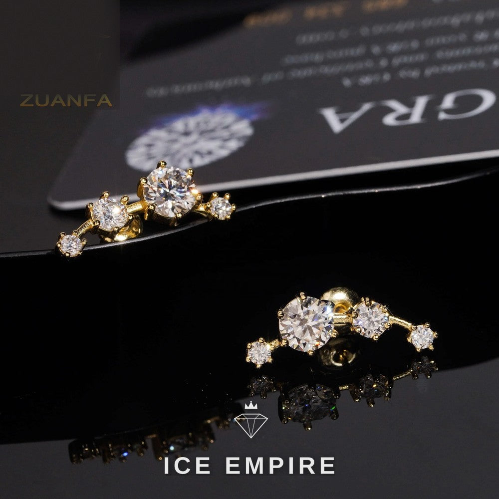 Iced Out 925 Silver Moissanite Earrings