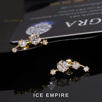 Iced Out 925 Silver Moissanite Earrings