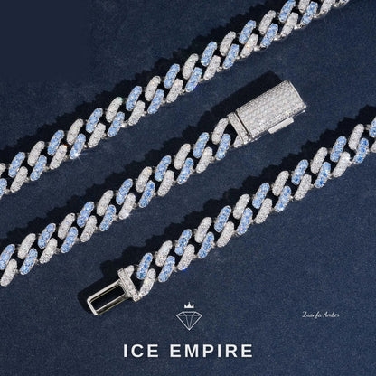 Iced Out 14K Gold Moissanite Cuban Chain
