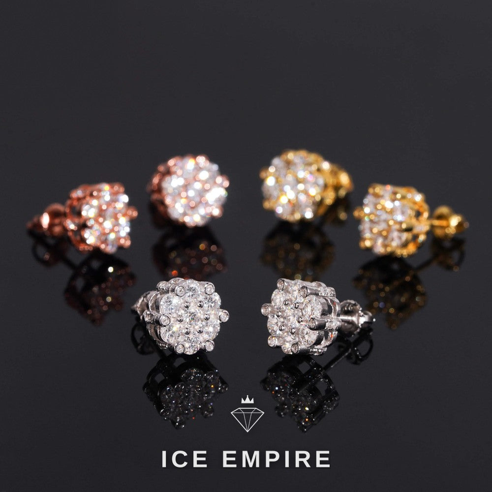 Iced Out 925 Silver Moissanite Earrings