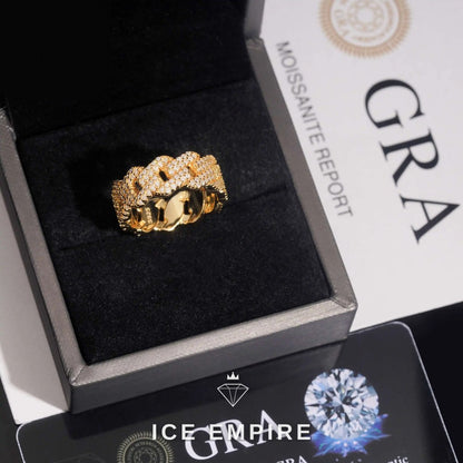 Iced Out Rose Gold Moissanite Cuban Chain