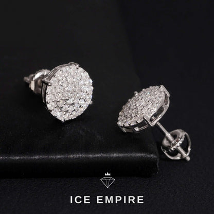 Iced Out 14K Gold Moissanite Stud Earrings