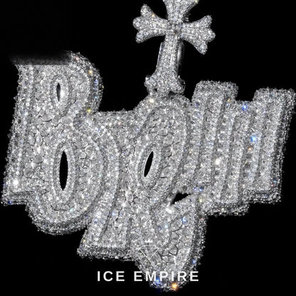 Iced Out Cross 925 Silver Moissanite Pendant