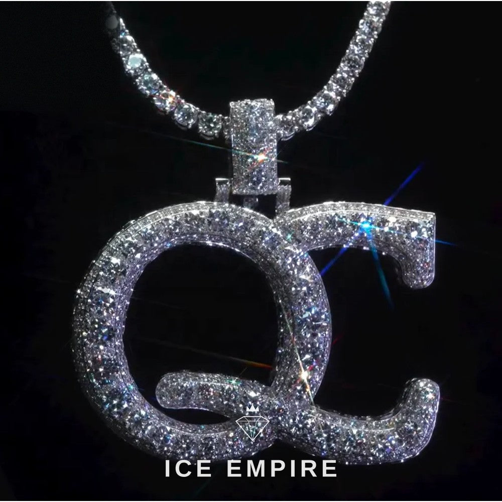 Iced Out Baguette Rose Gold Plated Moissanite Pendant