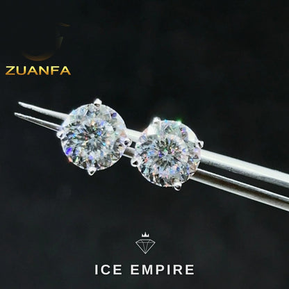 Iced Out Rose Gold Plated Moissanite Earrings