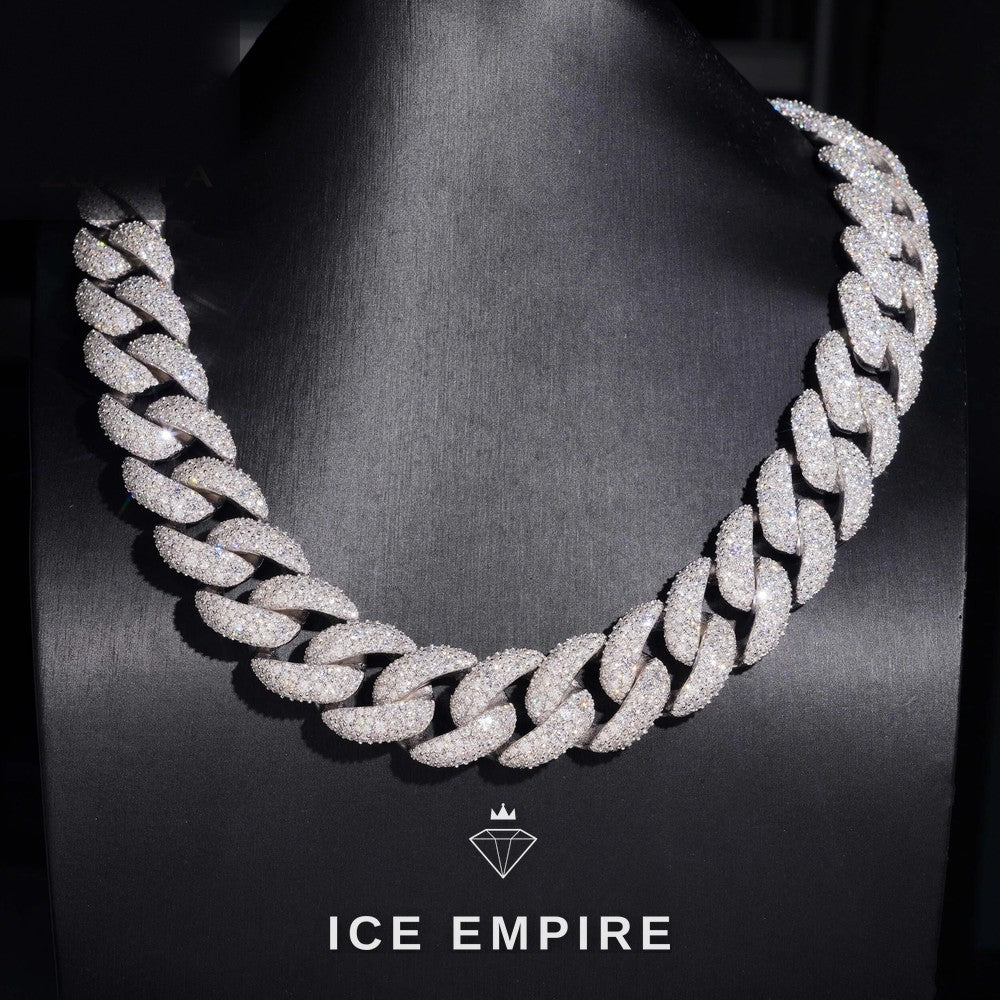Iced Out Rose Gold Plated Moissanite Cuban Chain