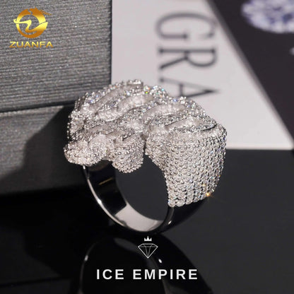 Iced Out Rose Gold Plated Moissanite Ring