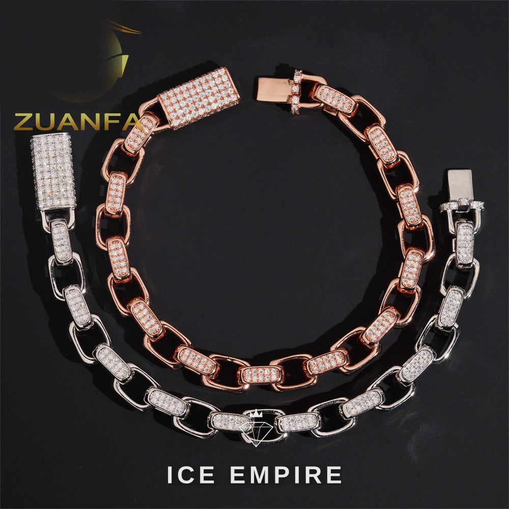 Iced Out 925 Silver Moissanite Cuban Chain