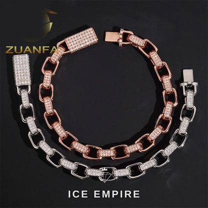 Iced Out 925 Silver Moissanite Cuban Chain