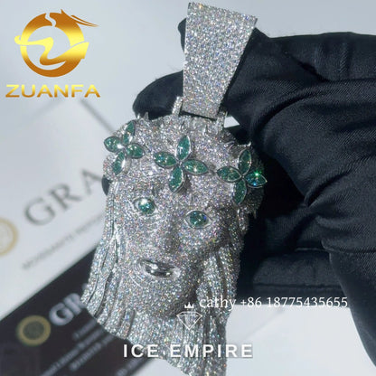 Iced Out Rose Gold Plated Moissanite Pendant