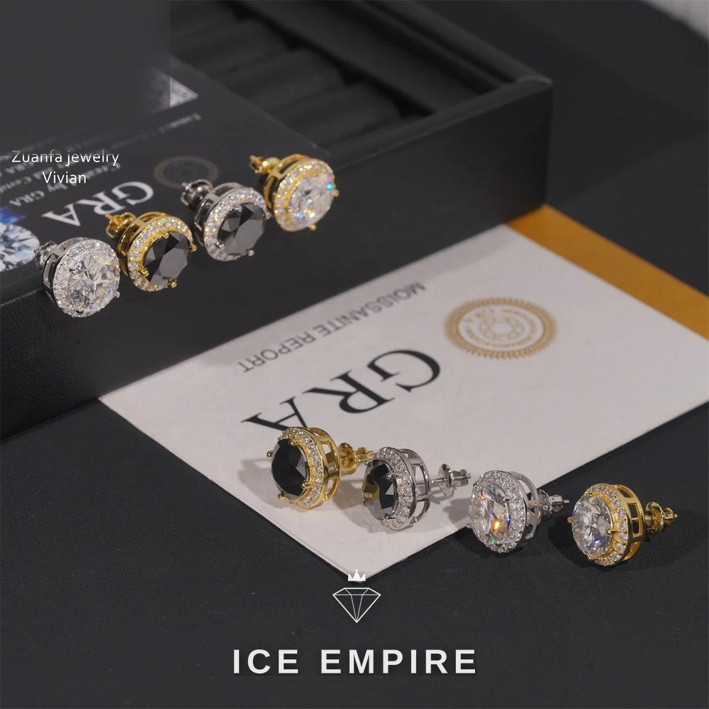Iced Out 925 Silver Moissanite Earrings