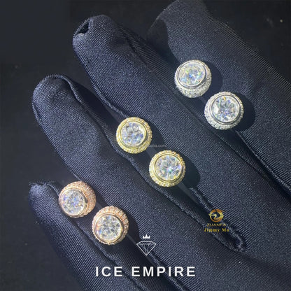 Iced Out Rose Gold Plated Moissanite Stud Earrings