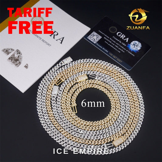 Iced Out Gold Plated Moissanite Cuban Chain
