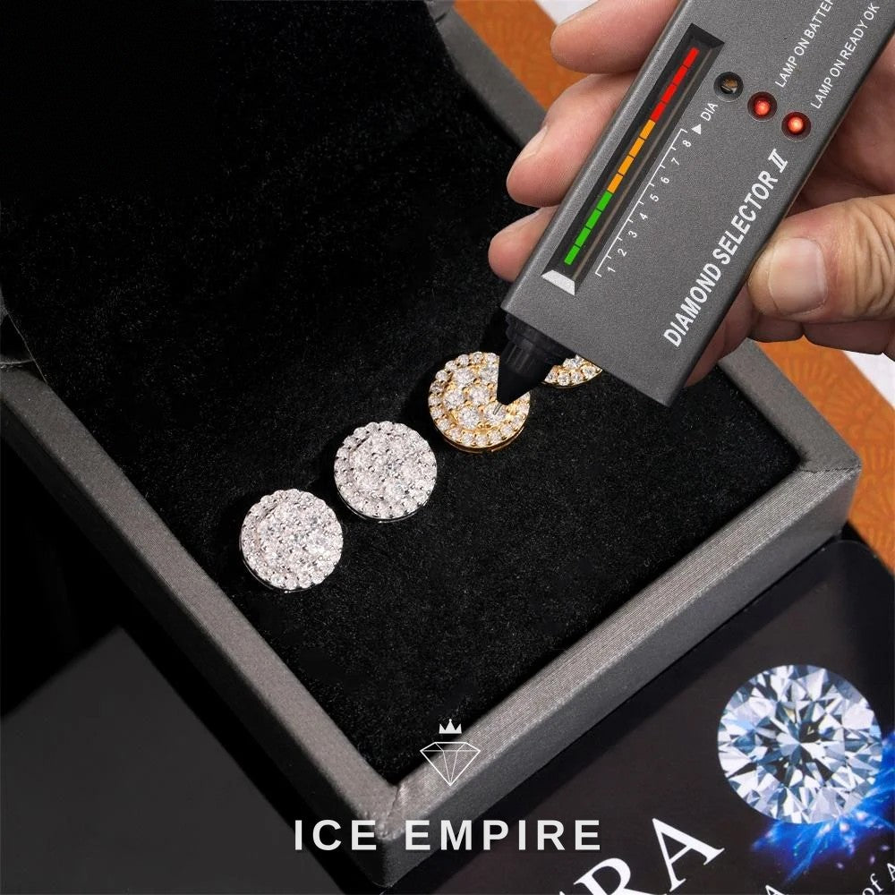 Iced Out 925 Silver Moissanite Stud Earrings