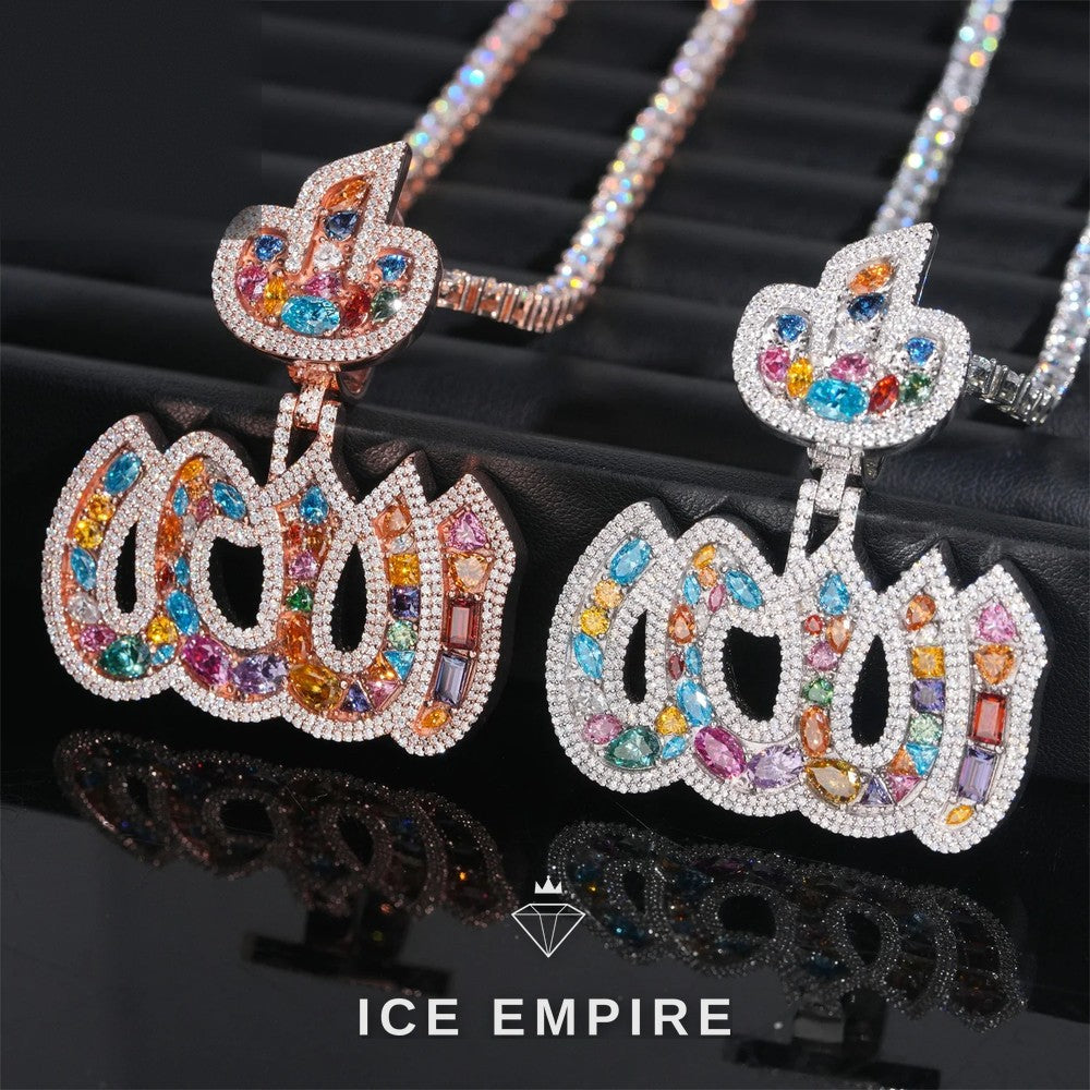 Iced Out Cluster Rose Gold Plated Moissanite Pendant
