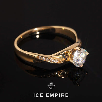 Iced Out Rose Gold Plated Moissanite Engagement Ring
