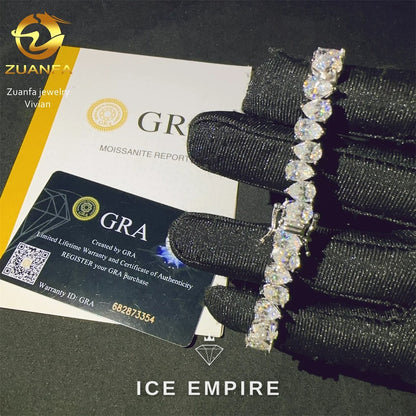 Iced Out 925 Silver Moissanite Tennis Chain