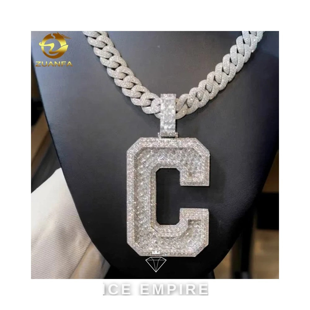 Iced Out 925 Silver Moissanite Pendant