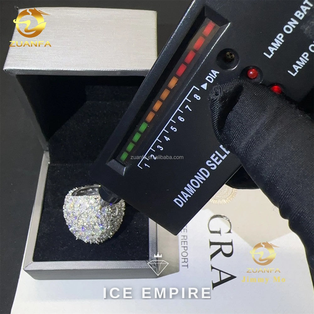 Iced Out 925 Silver Moissanite Ring