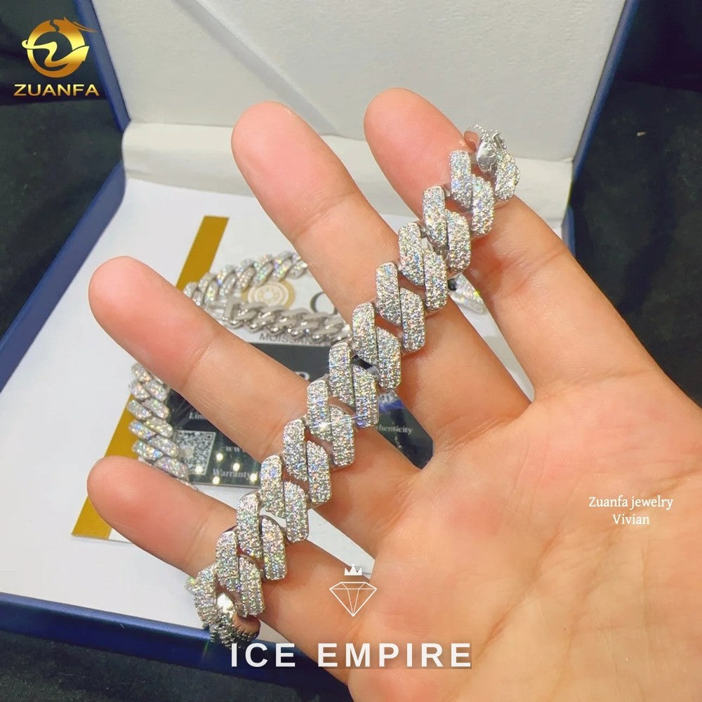 Iced Out Rose Gold Plated Moissanite Cuban Chain