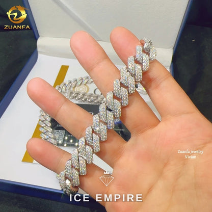 Iced Out Rose Gold Plated Moissanite Cuban Chain