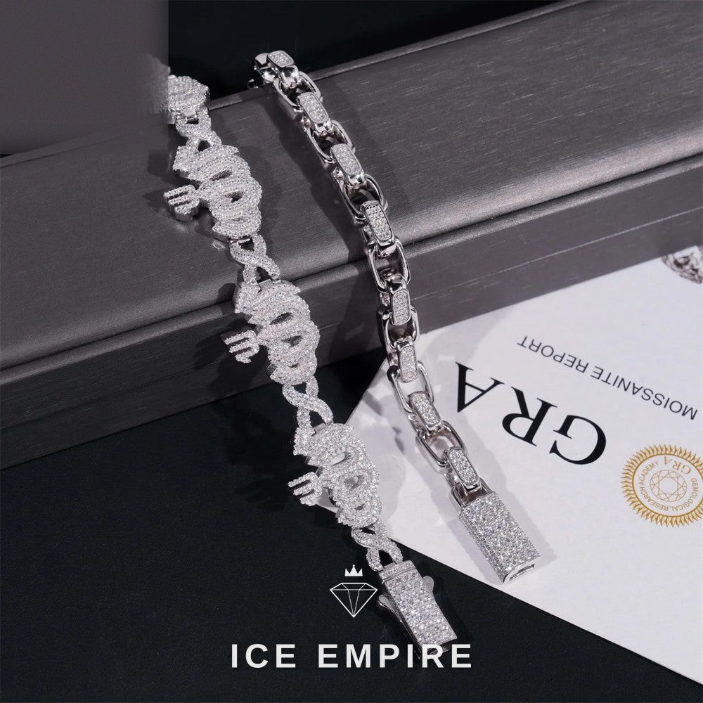 Iced Out 925 Silver Moissanite Cuban Chain