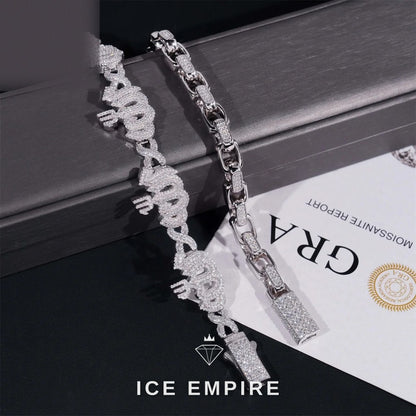 Iced Out 925 Silver Moissanite Cuban Chain