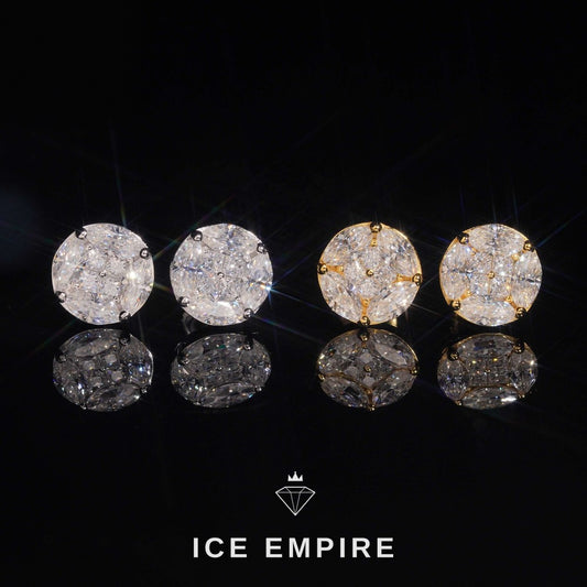 Iced Out Rose Gold Plated Moissanite Earrings