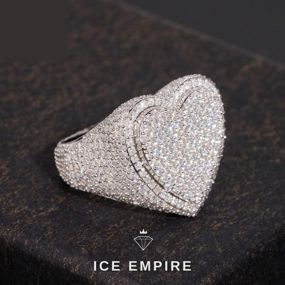 Iced Out Heart 925 Silver Lab Grown Diamond Pendant