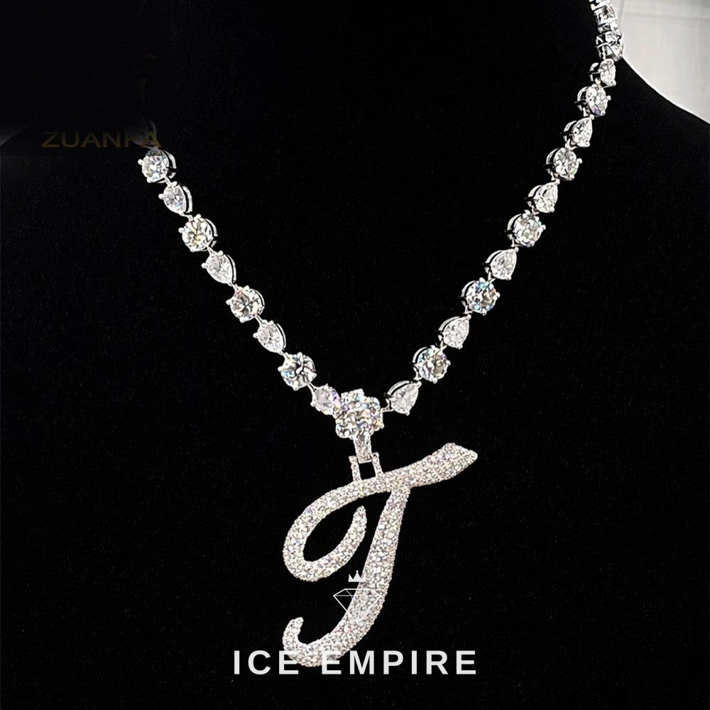 Iced Out Baguette 925 Silver Moissanite Pendant