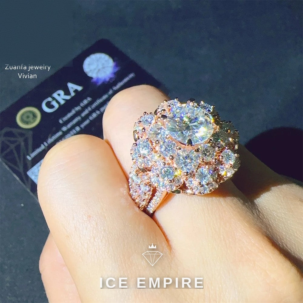 Iced Out 925 Silver Moissanite Ring