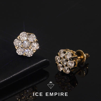 Iced Out Rose Gold Plated Lab Grown Diamond Earrings