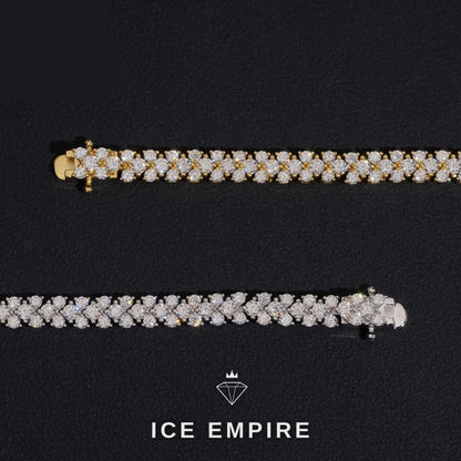 Iced Out Cluster 925 Silver Moissanite Tennis Bracelet