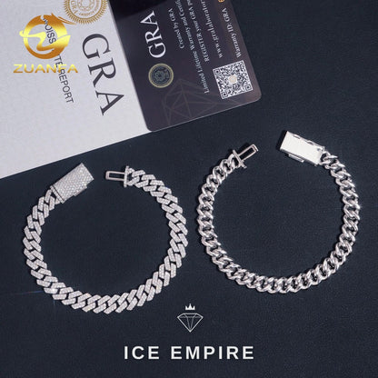Iced Out 925 Silver Moissanite Cuban Chain