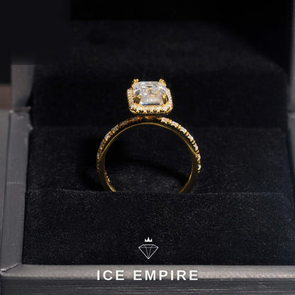 Iced Out Gold Plated Moissanite Wedding Band