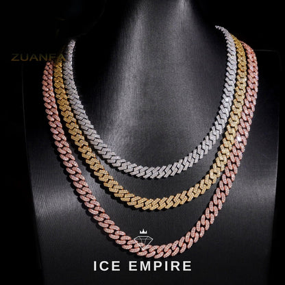 Iced Out Rose Gold Moissanite Cuban Chain