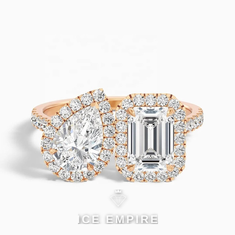 Iced Out 10K Gold Lab Grown Diamond Ring