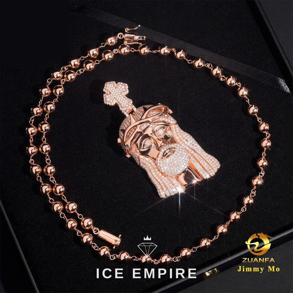 Iced Out Cross 925 Silver Moissanite Pendant