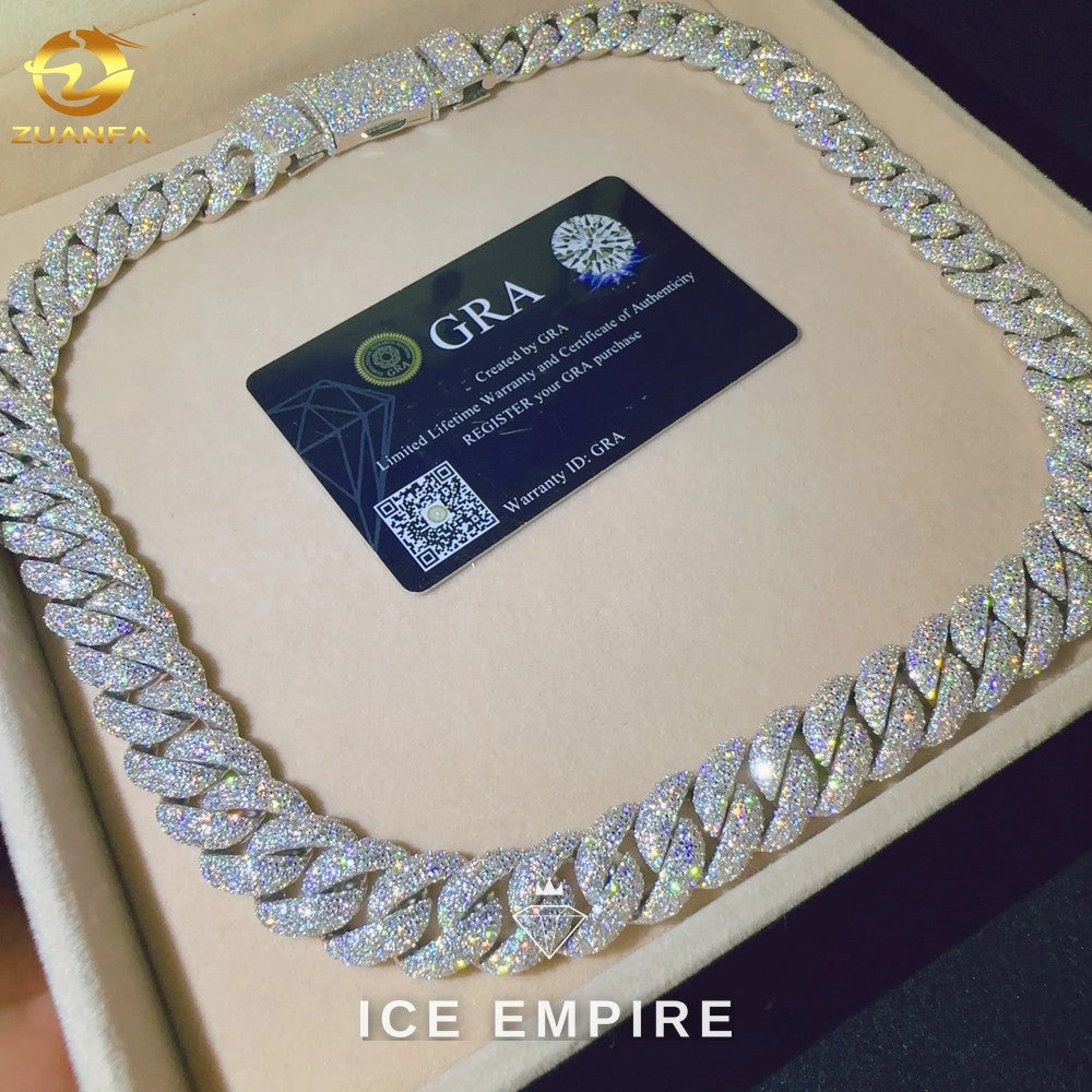 Iced Out Rose Gold Plated Moissanite Cuban Chain